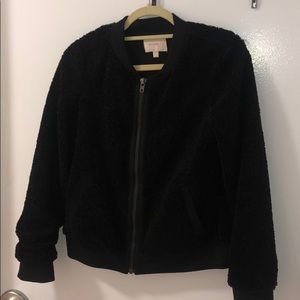Black Sherpa zip up jacket size M
